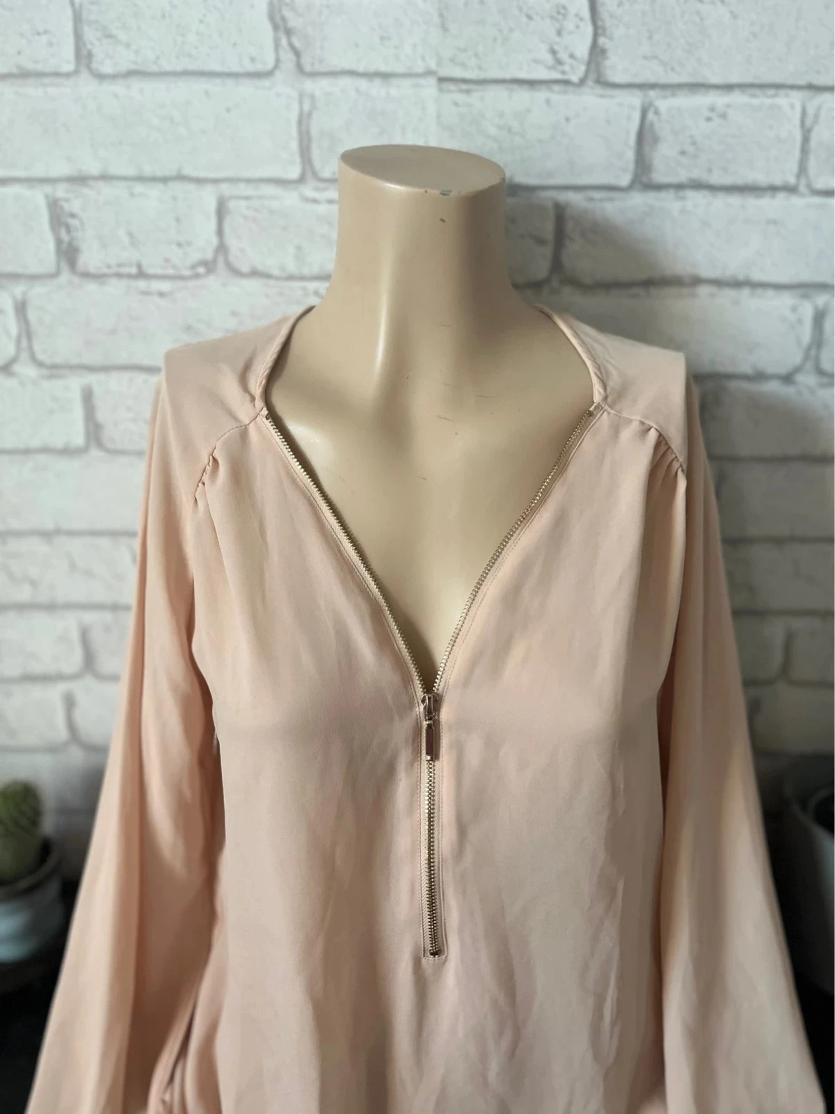 Vrouwelijke vloeiende blouse met ritskraag – Pimkie – Maat 38 – photo 3